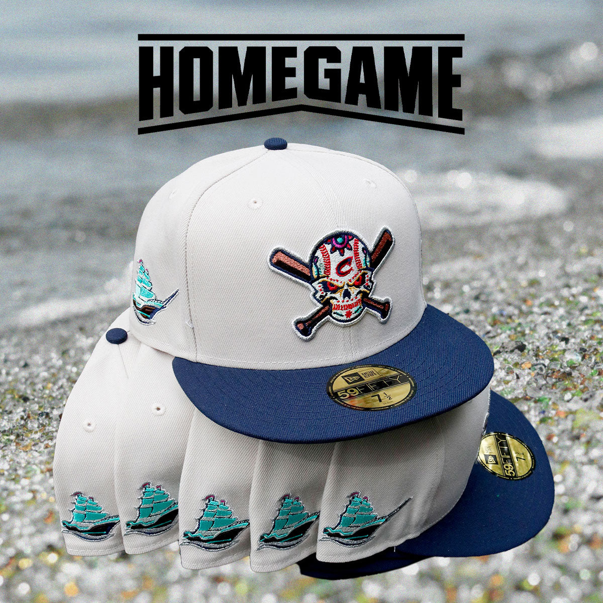NEW ERA - Columbus Clippers Clipper Patch 59FIFTY STONE/NAVY