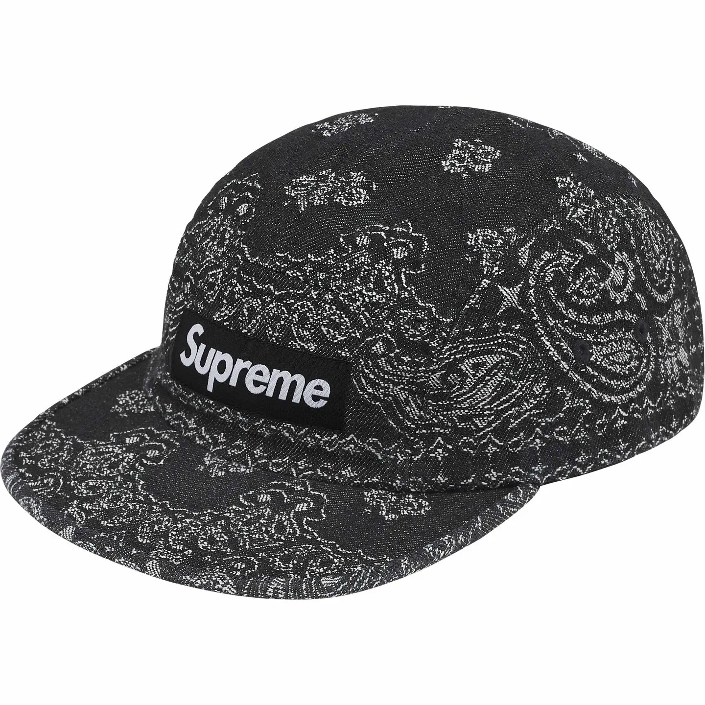 Supreme - Bandana Denim Camp Cap BLACK SS25H86