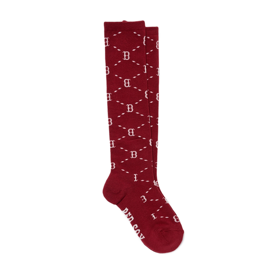 MLB - Boston Red Sox Dinamond Monogram Knee Socks Wine【3ASOKM12N】