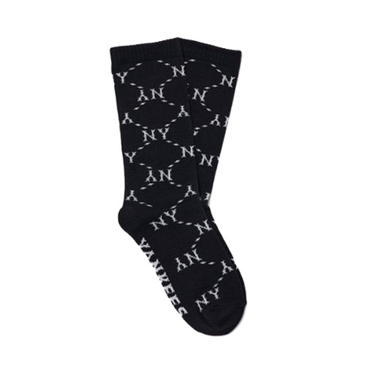 MLB - New York Yankees Dinamond Monogram Classic Socks Black【3ASOLM22N】
