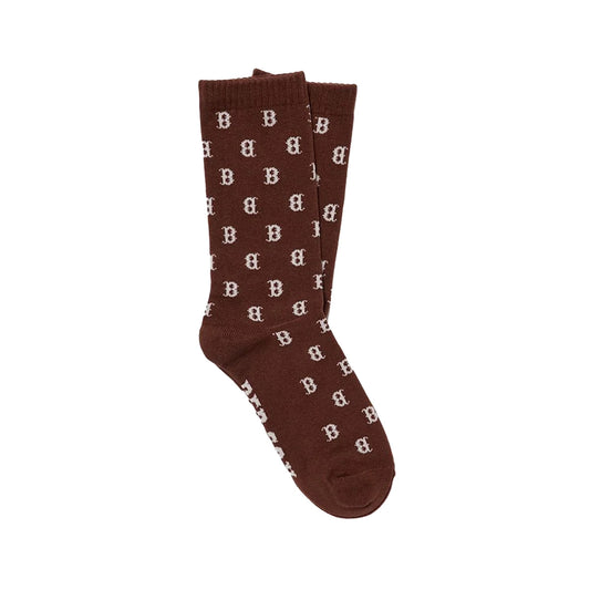 MLB - Boston Red Sox Classic Monogram Socks Brown【3ASOMM12N】