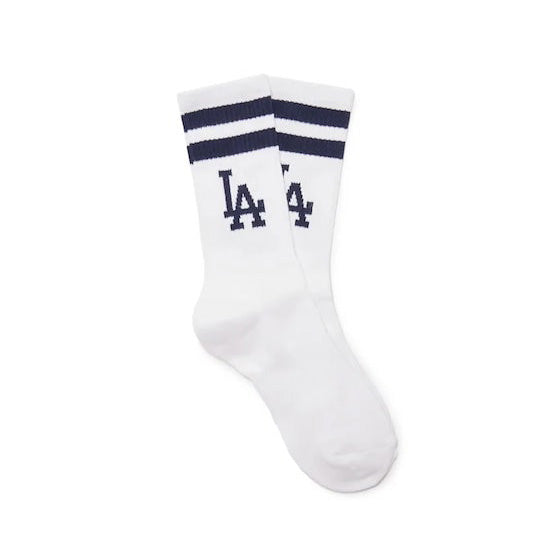MLB - Los Angeles Dodgers Stripe Socks White/Navy【3ASOMS33N】