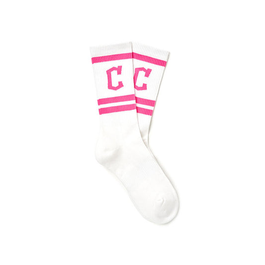 MLB - Cleveland Guardians Basic Socks White/Pink【3ASOMS53N】
