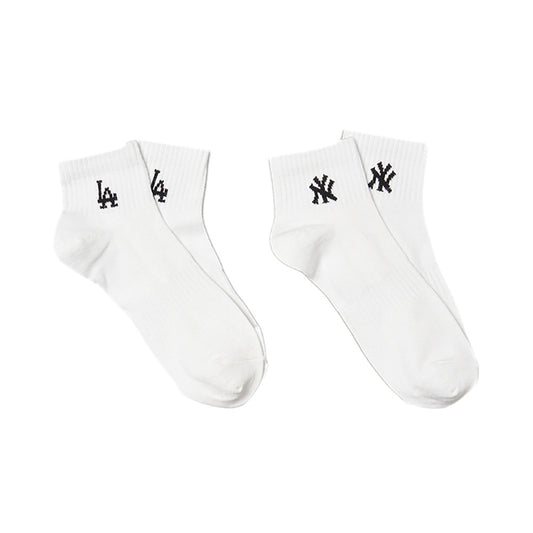 MLB - Yankees Dodgers 2P Basic Socks White/Black【3ASOS023N】