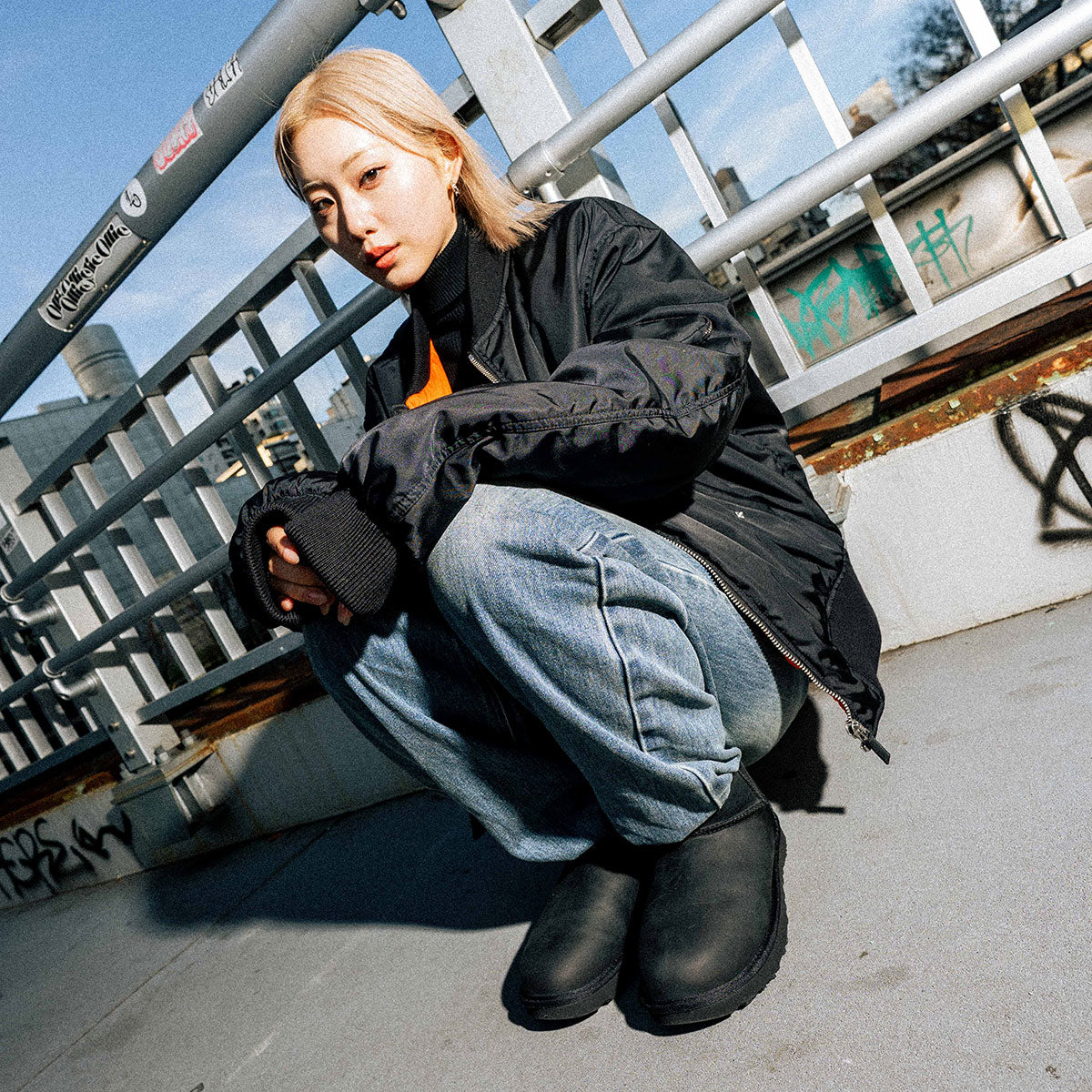 UGG - W CLASSIC ULTRA MINI LTHR 【1174210-BLK】