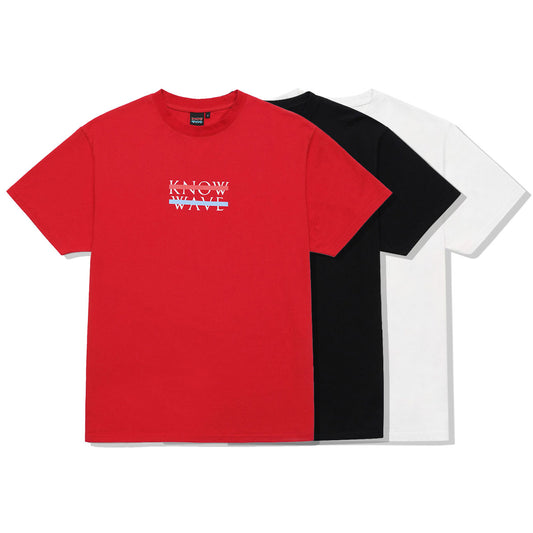 KNOW WAVE ARCHIVE LOGO T-SHIRTS BLACK/WHITE/RED Archive logo T-shirt Black/White/Red [KNT081m]