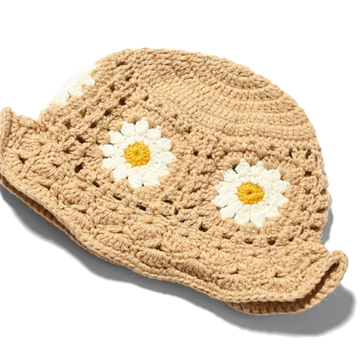 HOMEGAME - KNIT HAT FLOWER BEIGE【HG231403】