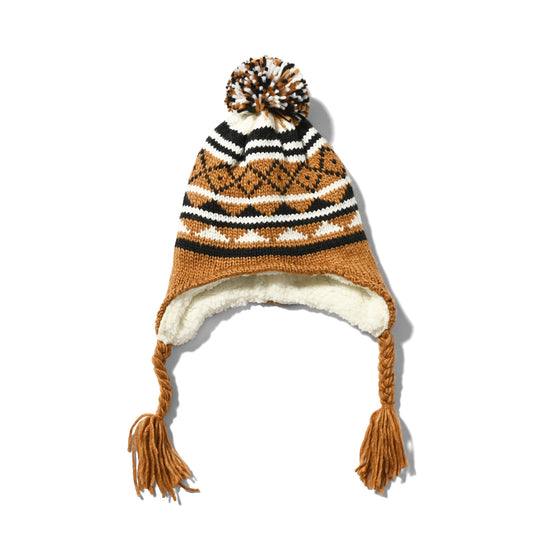 HOMEGAME - POM KNIT BEANIE NORDIC BROWN【HG231405】
