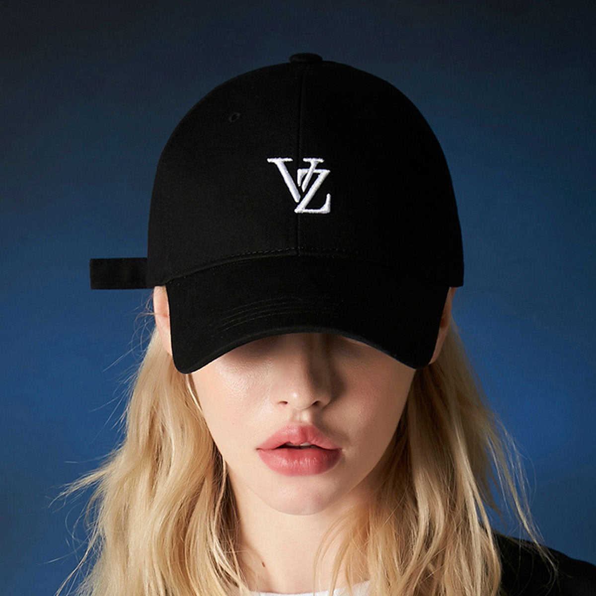 VARZAR - 3D MONOGRAM LOGO OVER FIT BALL CAP BLACK [VZR4-0002]