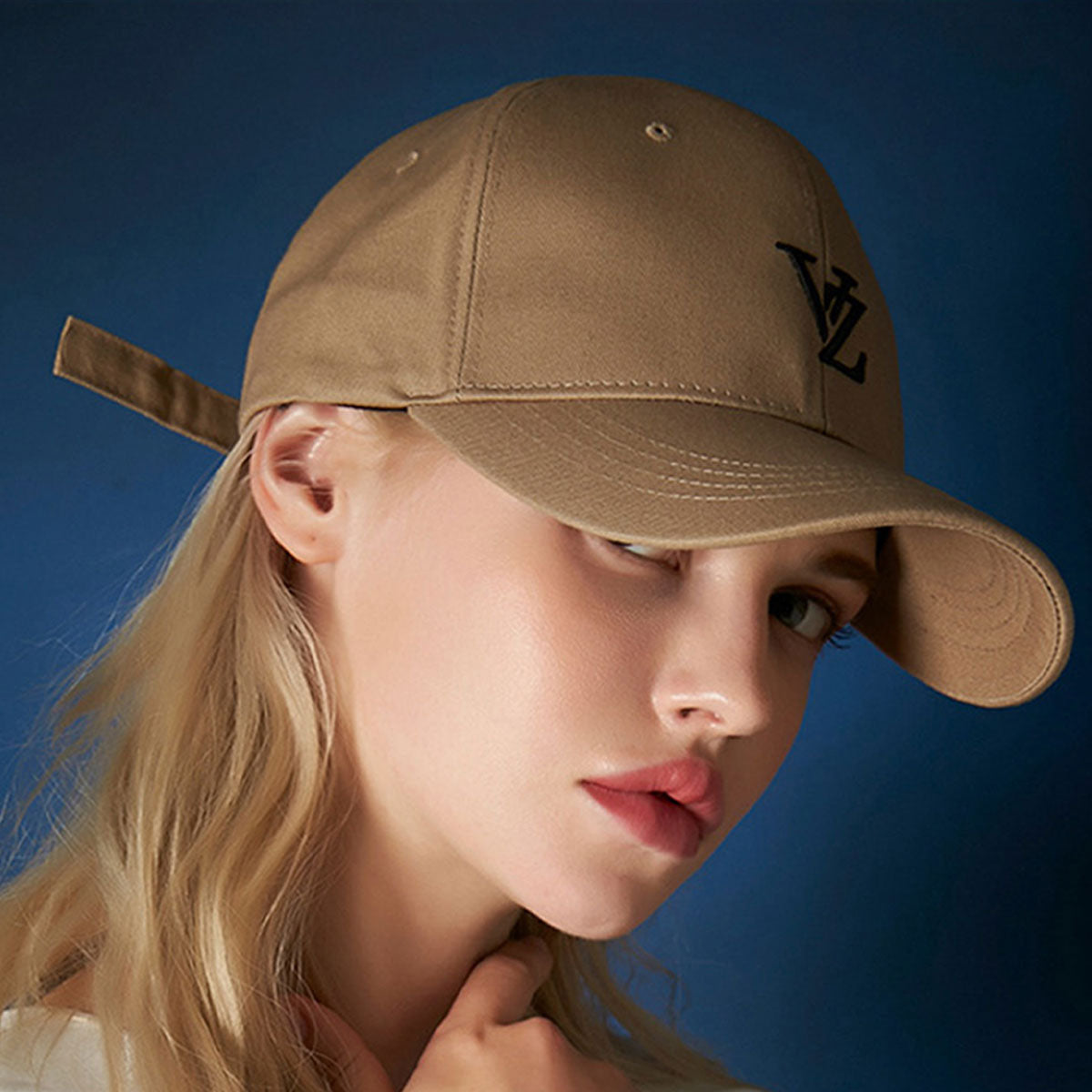 VARZAR - 3D MONOGRAM LOGO OVER FIT BALL CAP BEIGE [VZR4-0002]