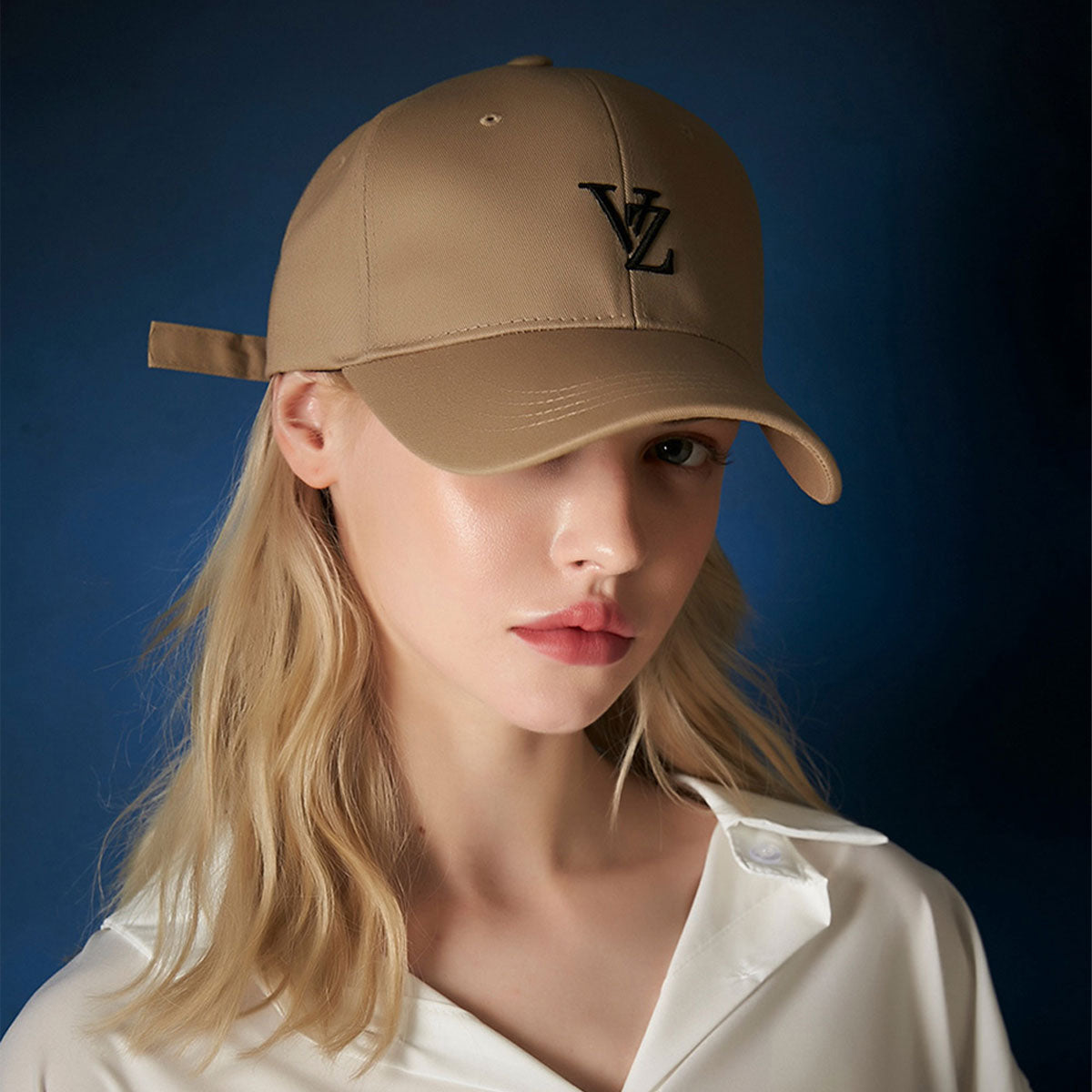 VARZAR - 3D MONOGRAM LOGO OVER FIT BALL CAP BEIGE [VZR4-0002]