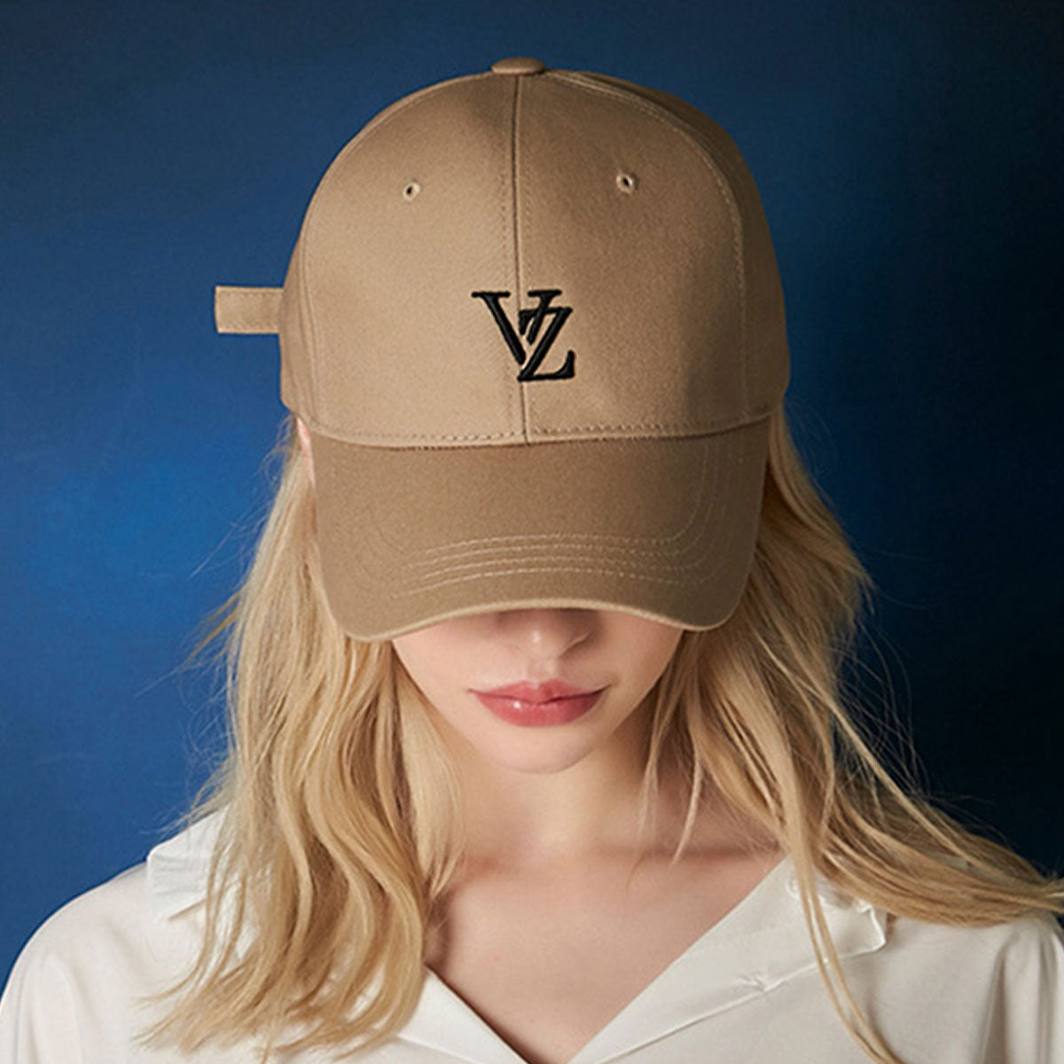 VARZAR - 3D MONOGRAM LOGO OVER FIT BALL CAP BEIGE [VZR4-0002]