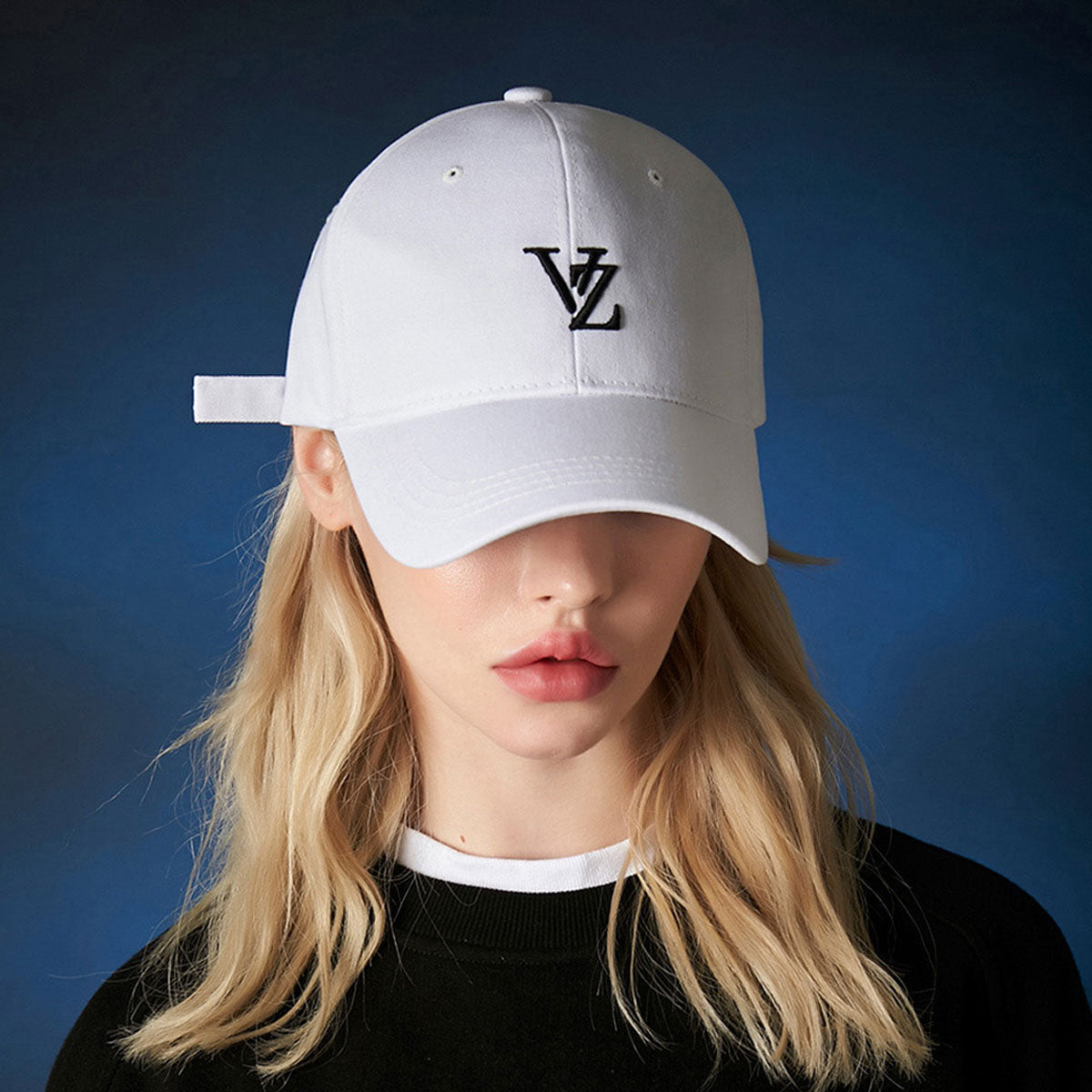 VARZAR - 3D MONOGRAM LOGO OVER FIT BALL CAP WHITE [VZR4-0002]