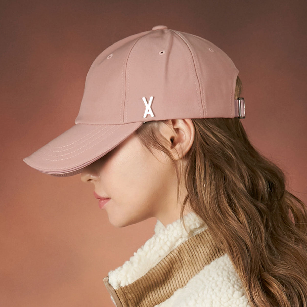 VARZAR - SILVER STUD OVER FIT BALL CAP PINK [VZR4-0006]