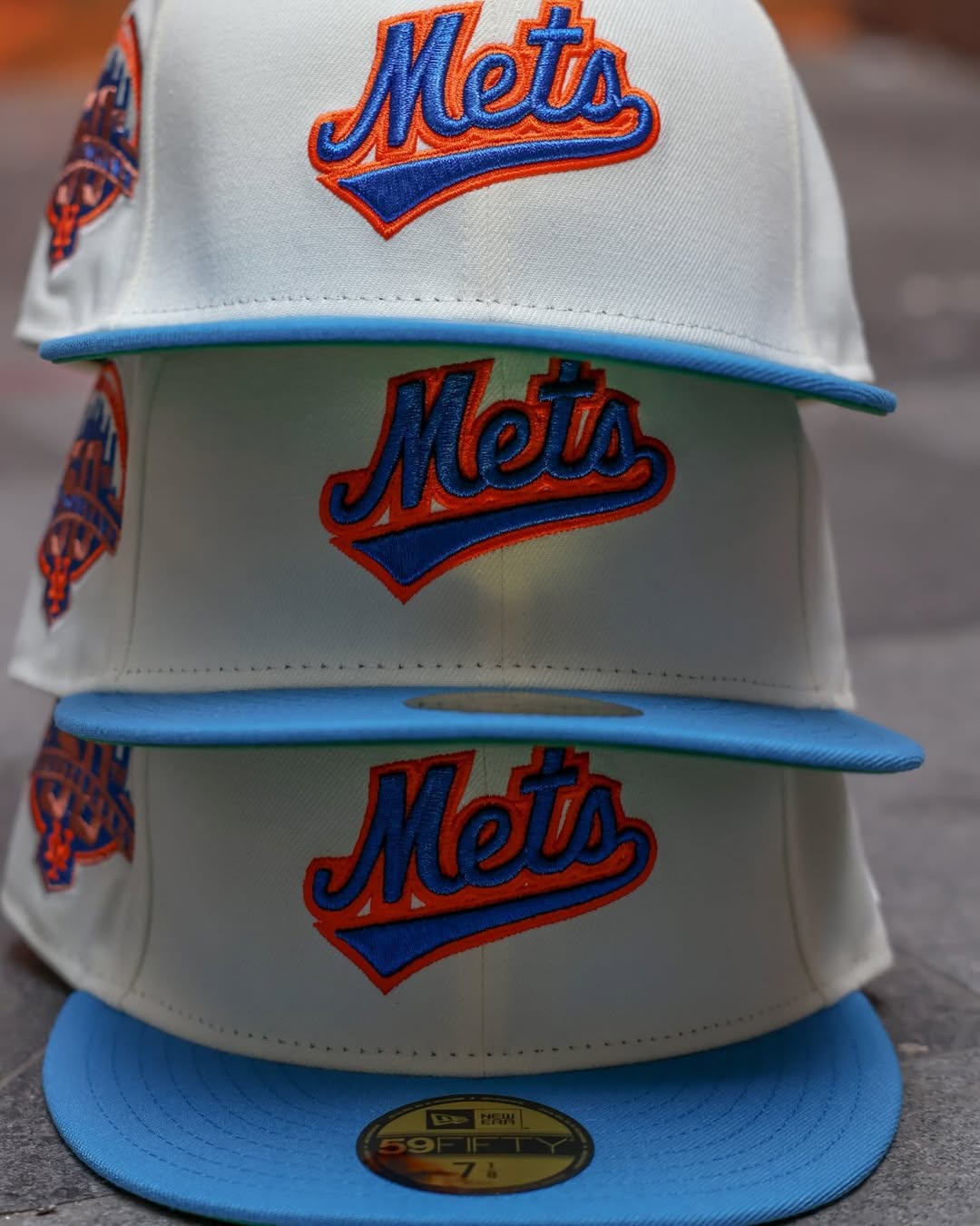 NEW ERA - 59FIFTY New York Mets 50th Anniversary WHITE/LIGHT BLUE