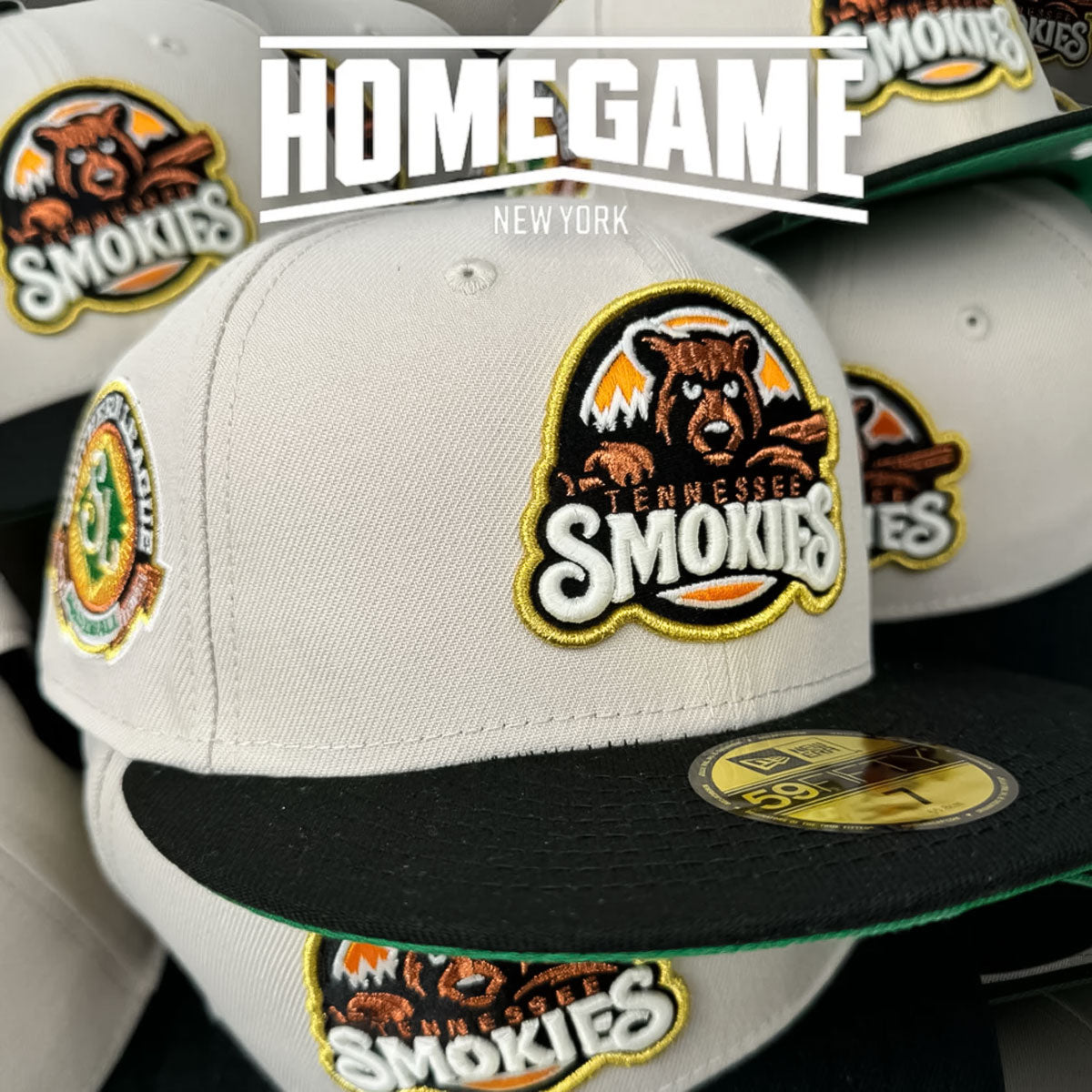 NEW ERA TENNESSEE SMOKIES - 59FIFTY CO SOUTHERN LEAGUE STONE/BLACK 【70869802】