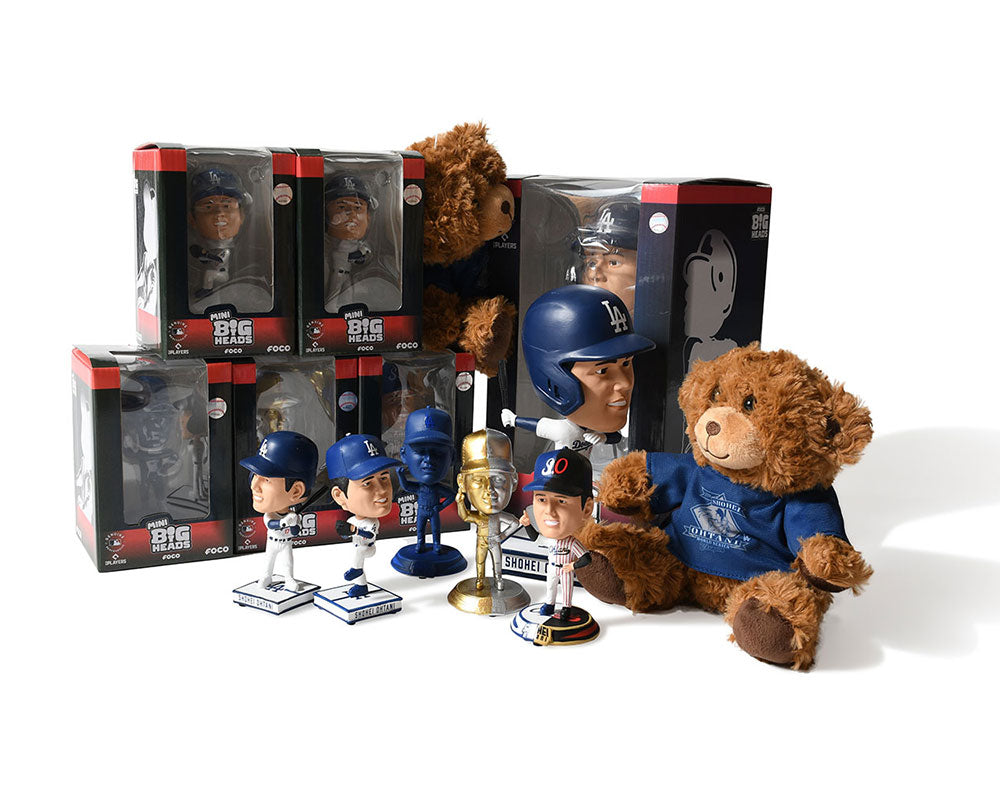 【HOMEGAME Exclusive】 FOCO - SHOHEI OHTANI LA DODGERS SMU 4.5 INCH GOLD AND SILVER MINI BIGHEAD 4.5 INCH
