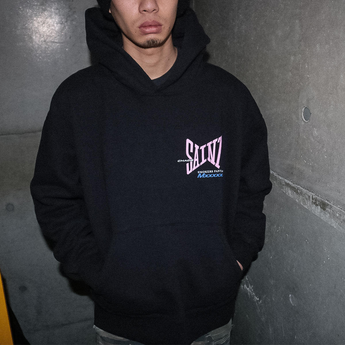 SAINT Mxxxxxx - HOODIE RIBON SAINT BLACK 【SM-HR8-0000-047】