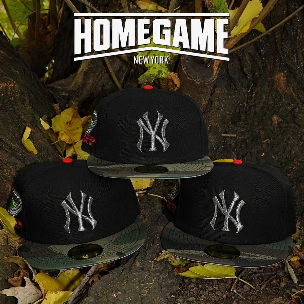 NEW ERA - New York Yankees NYCO 59FIFTY Yankee Stadium Black/Woodland Camo【70979771】