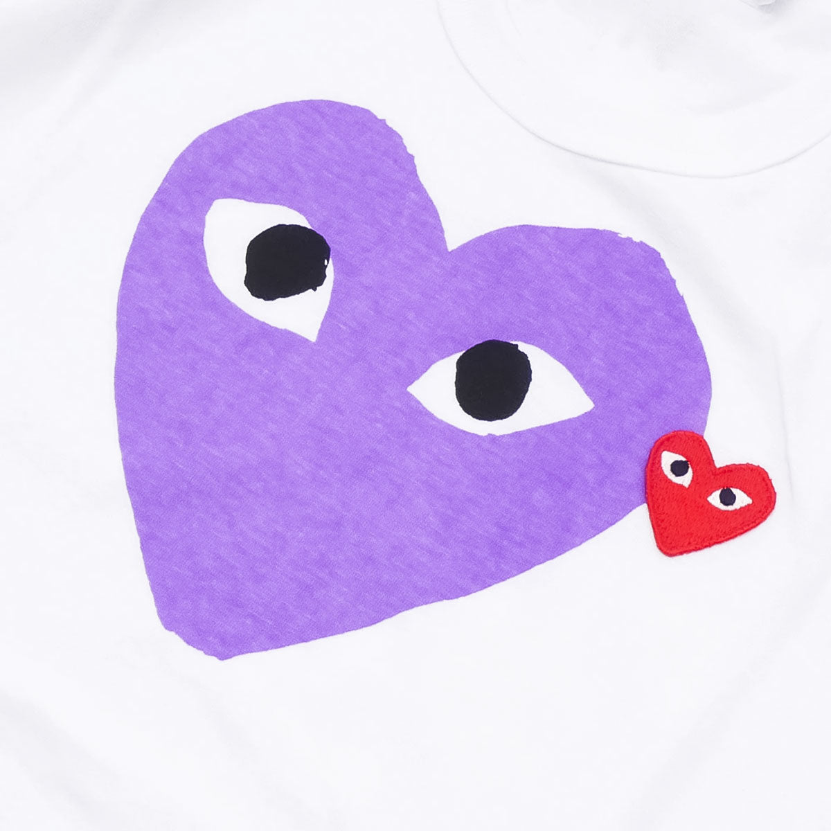 PLAY CDG BIG HEART T-SHIRT "WHITE/PURPLE (RED MINI HEART)" プレイ コム デ ギャルソン ビッグ ハート Tシャツ "ホワイト/パープル (レッド ミニハート)" 【AX-T106-051 PLAY】