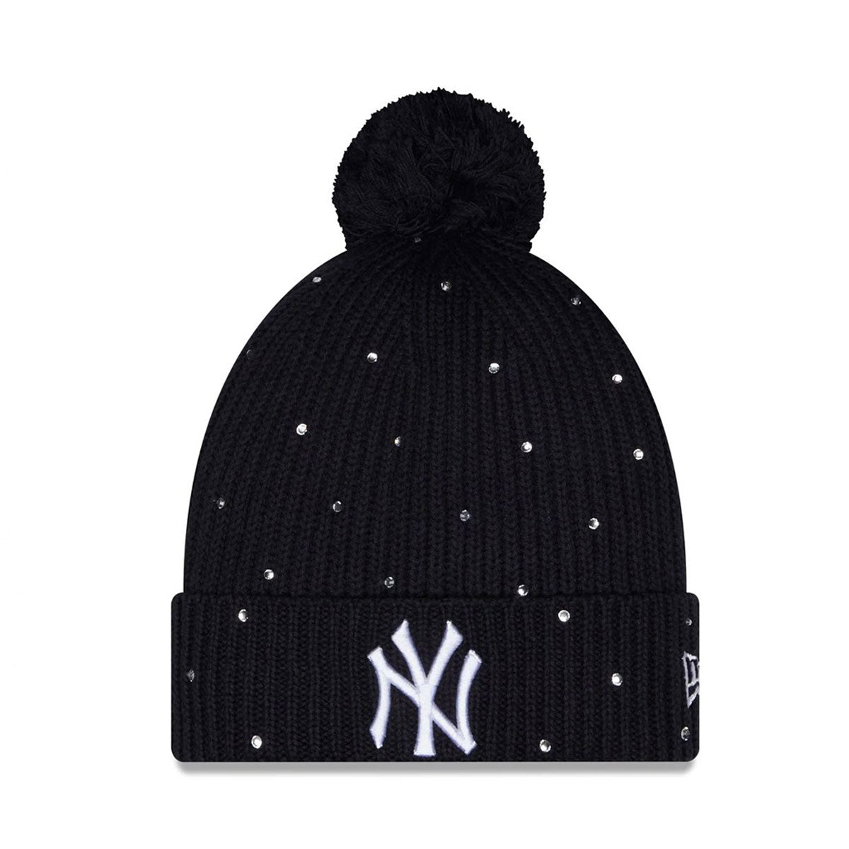 NEW ERA - New York Yankees Rhinestone Cuffed Knit Hat with Pom NAVY 【60922617】