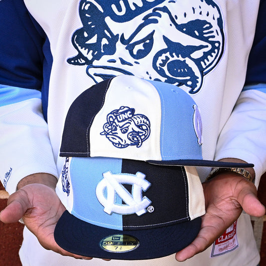 New Era - North Carolina Tar Heels Chrome 1942 All Star Game 59FIFTY Chrome White/Sky Blue/Navy
