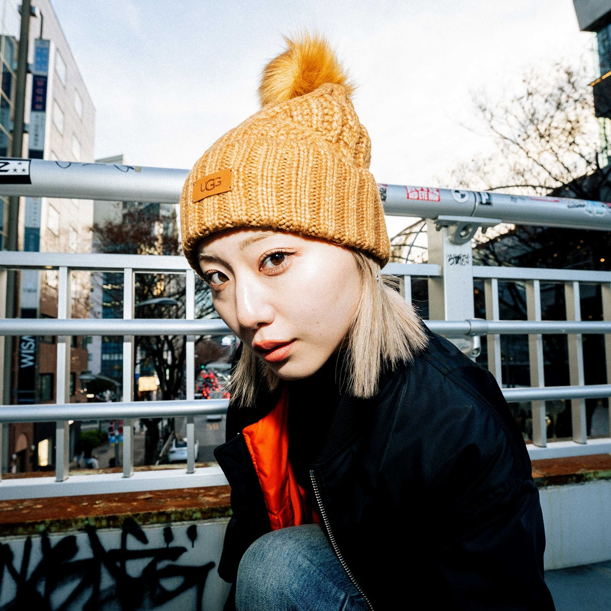 UGG - W CABLE BEANIE WITH POM 【100819-CHE】