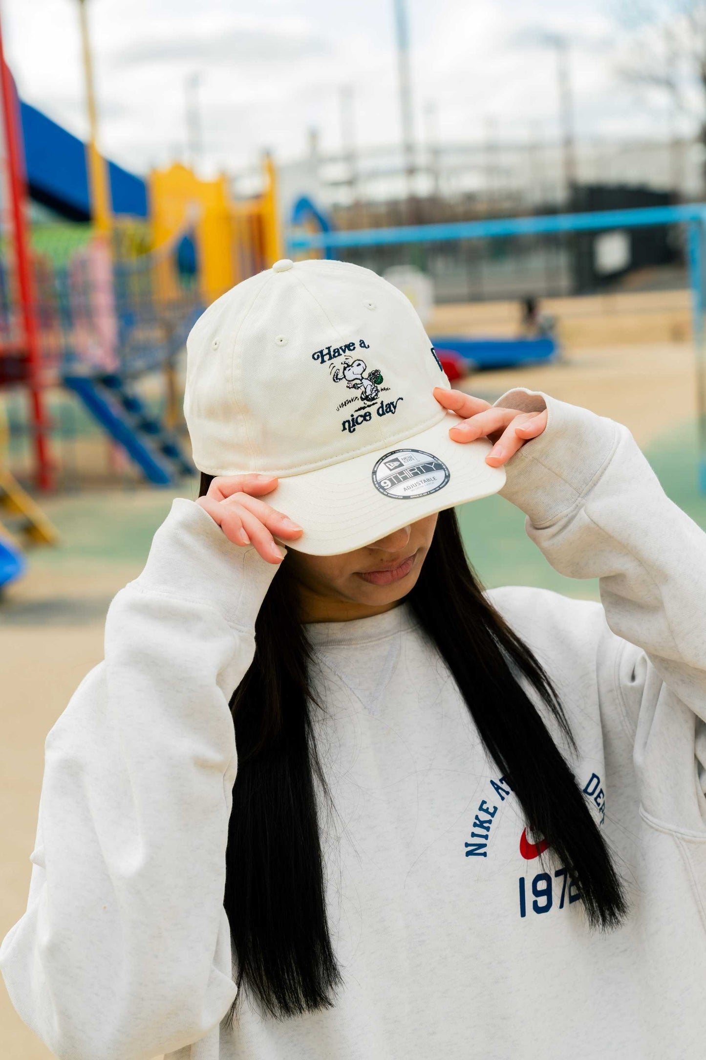 NEW ERA PEANUTS - 9THIRTY HAVE A NICE DAY CHROME WHITE 【14682587】