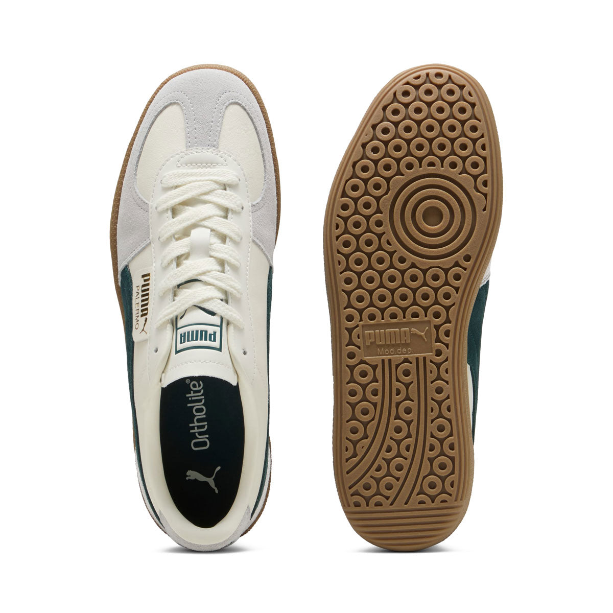 PUMA - PALERMO LTH WARM WHITE/GREEN TERRAIN 【396464-22】