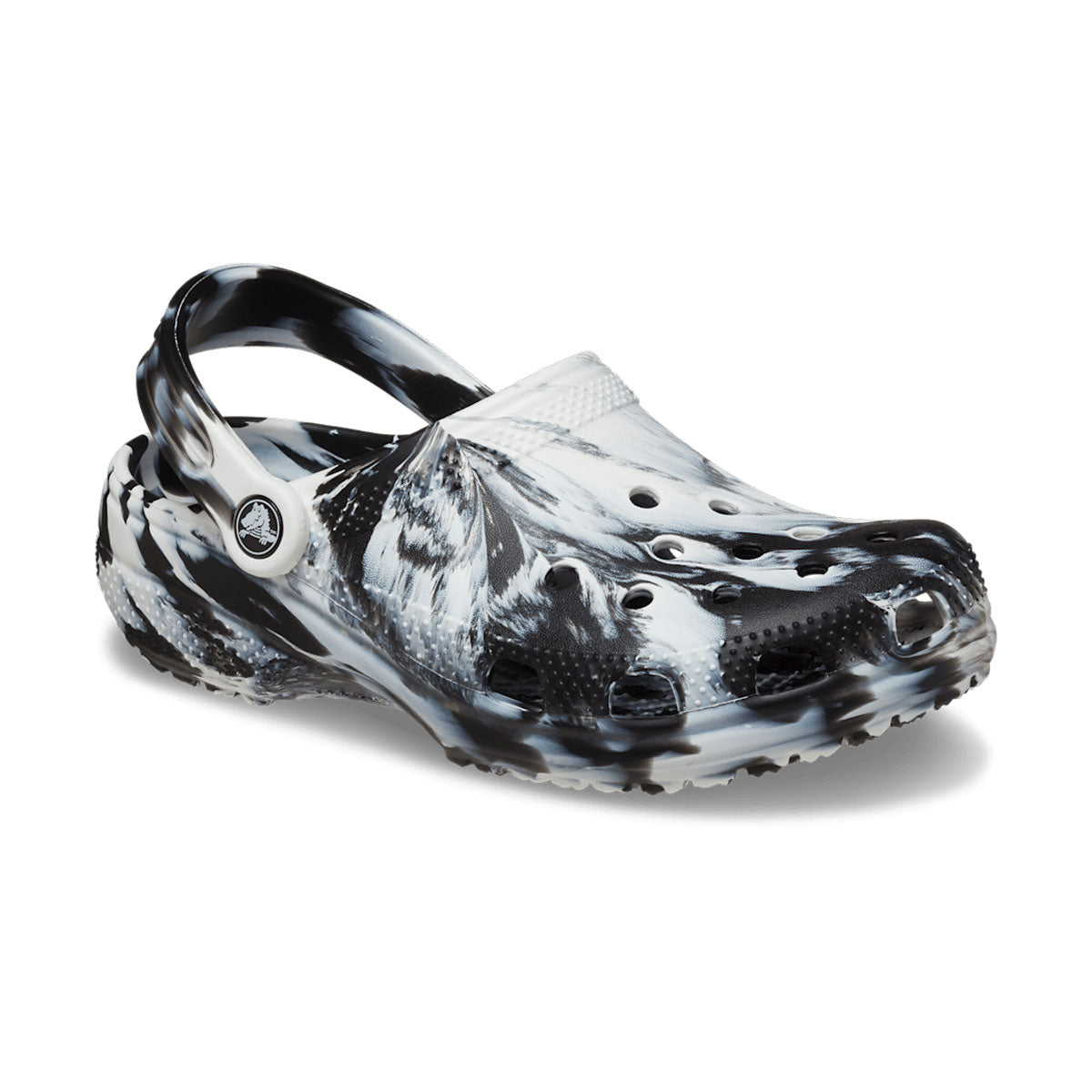 crocs - MENS WMNS CLASSIC MARBLE CLOG White/Black【206867-103】