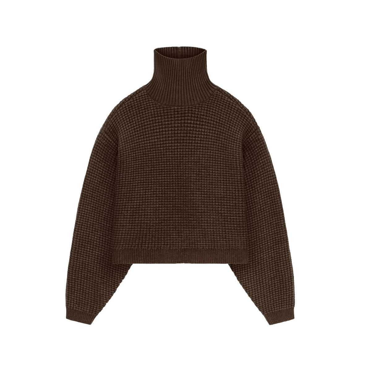 Fear of God ESSENTIALS - HEAVY WAFFLE CROPPED TURTLENECK BROWN 【192HO247325FW】