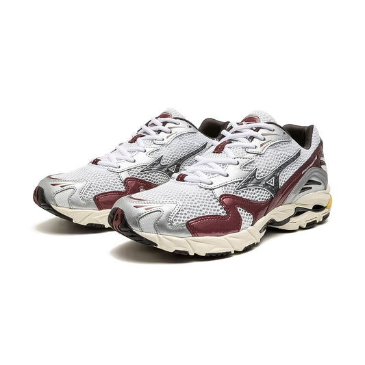 MIZUNO - UNISEX WAVE RIDER 10 WHITE/BLACK/WINE RED【D1GA243114】