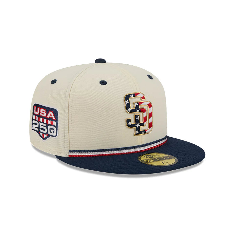 NEW ERA - San Diego Padres 59FIFTY ON-FIELD 2026 MLB Independence Day 4th of July CHROME WHITE【14939273】