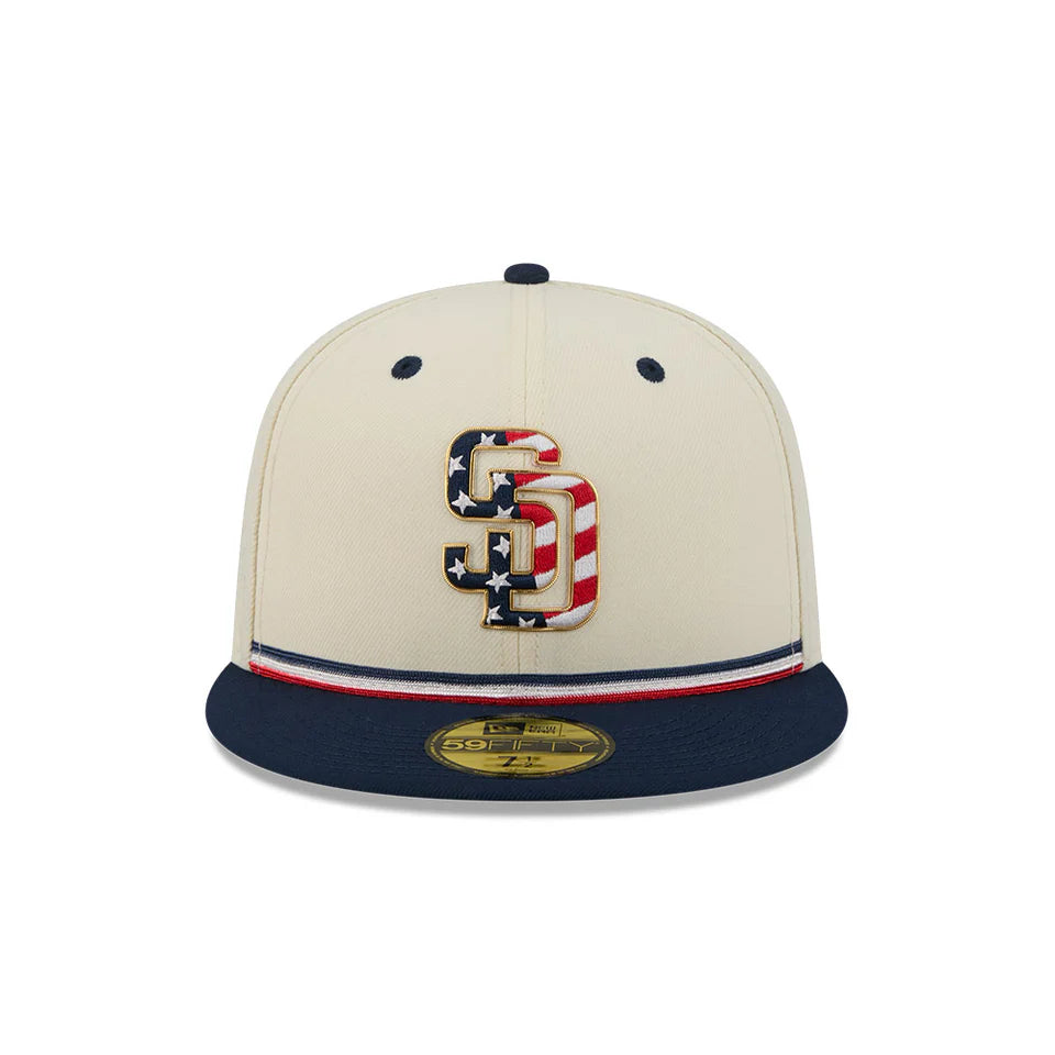 NEW ERA - San Diego Padres 59FIFTY ON-FIELD 2026 MLB Independence Day 4th of July CHROME WHITE【14939273】