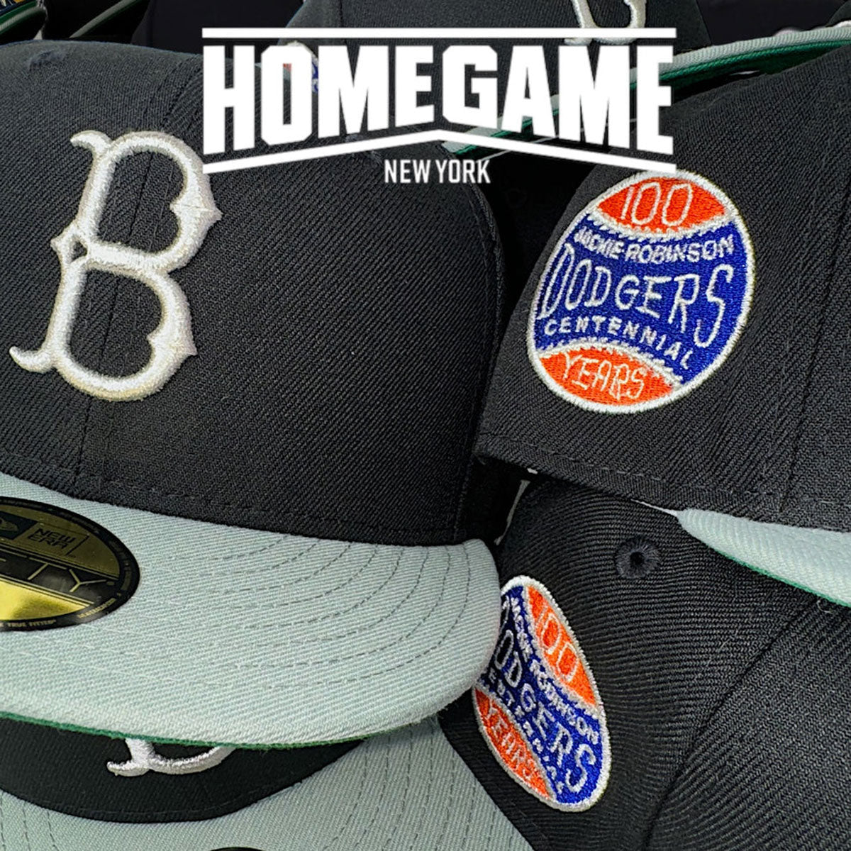 NEW ERA DODGERS - 59FIFTY CO 100 YEARS BLACK/EVEREST GREEN 【70858501】