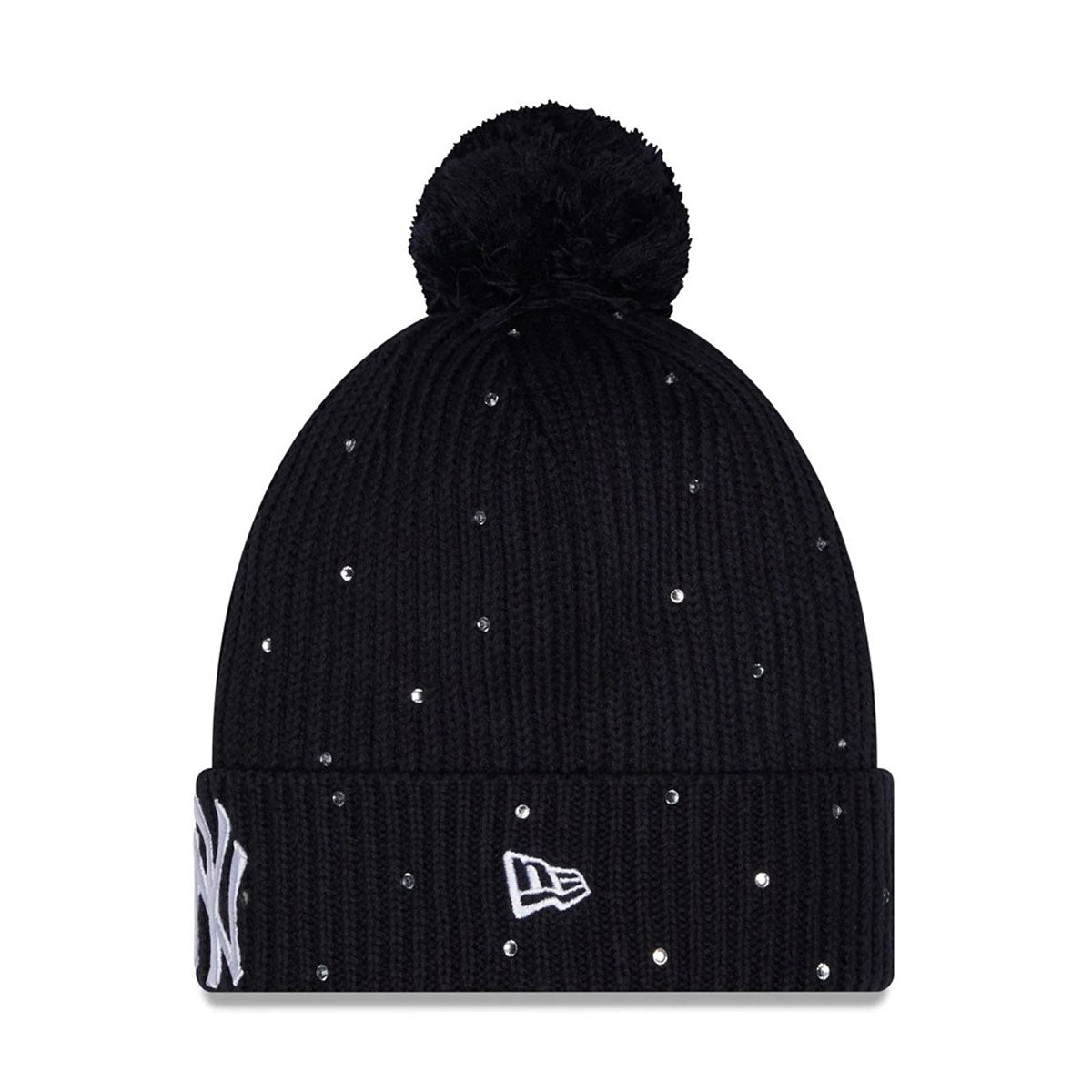 NEW ERA - New York Yankees Rhinestone Cuffed Knit Hat with Pom NAVY 【60922617】