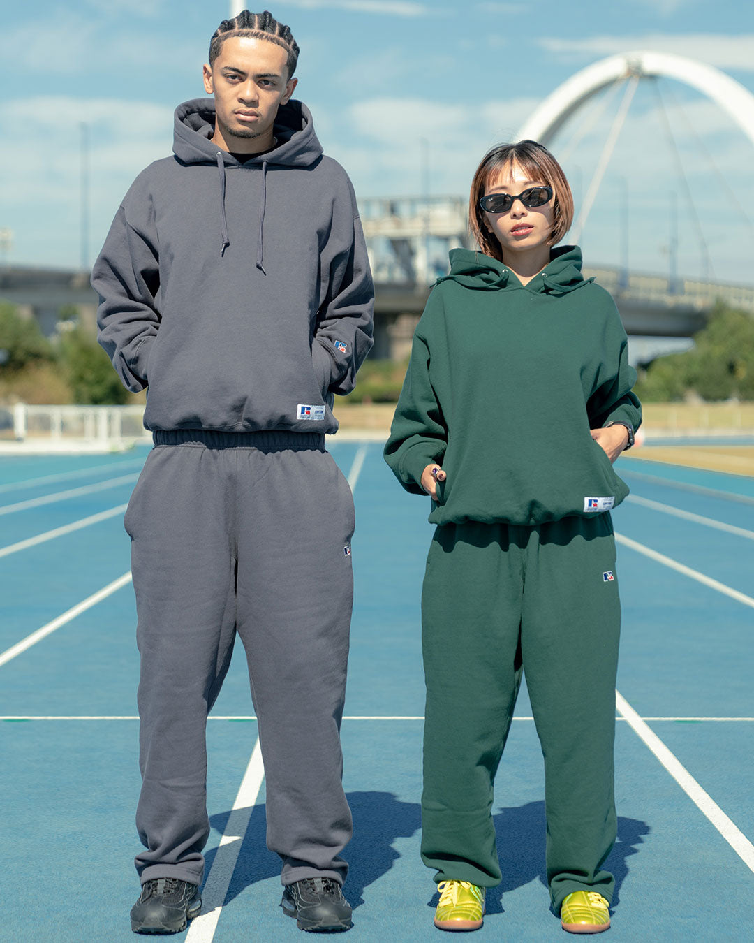 RUSSELL ATHLETIC | HOMEGAME - PRO COTTON LOOPBACK TERRY SWEAT HOODIE GREEN【26FW-HG-001】
