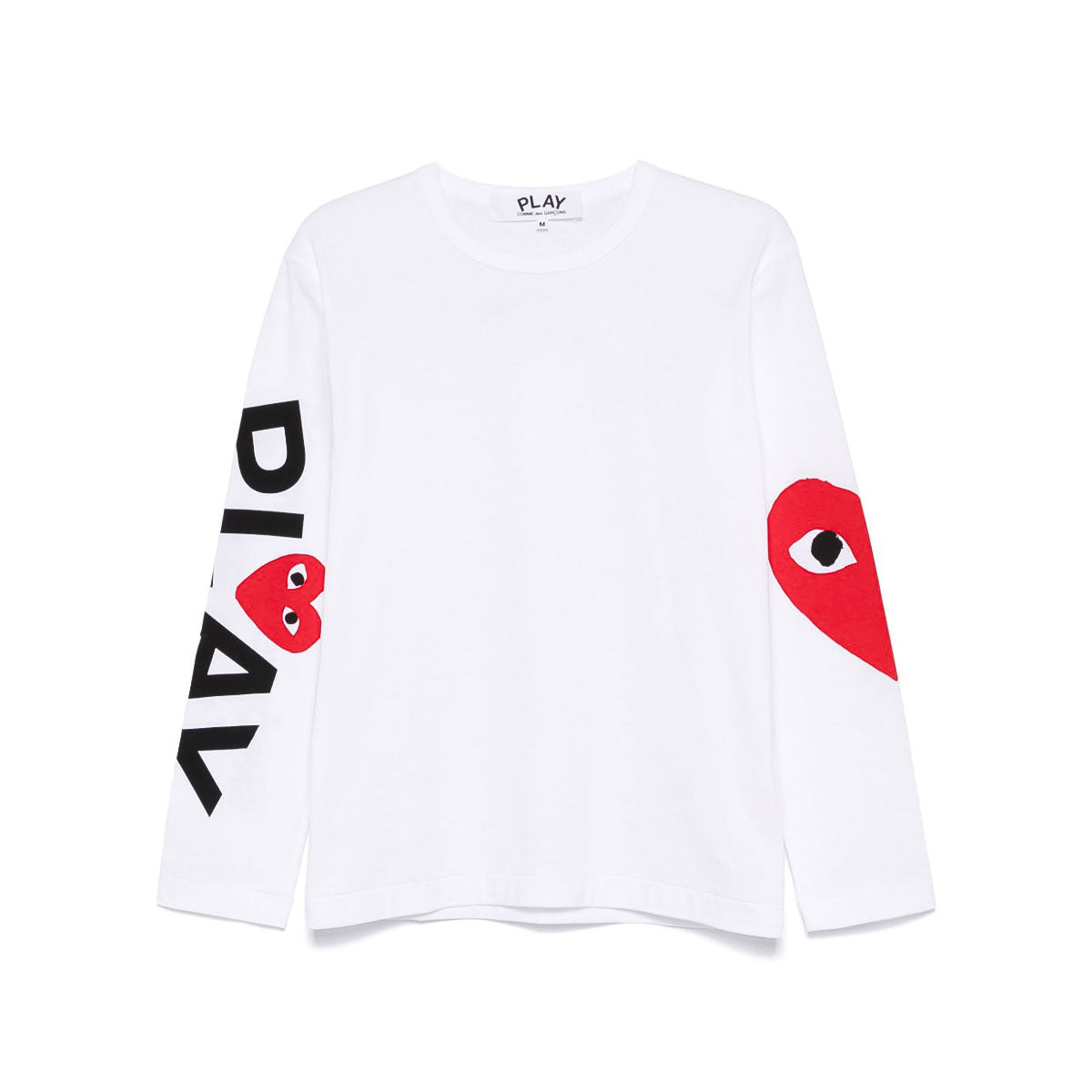 PLAY CDG OVERSIZED HEART LONG-SLEEVE T-SHIRT "WHITE" プレイ コム デ ギャルソン オーバーサイズ ハート ロングスリーブ Tシャツ "ホワイト"【AX-T258-051】