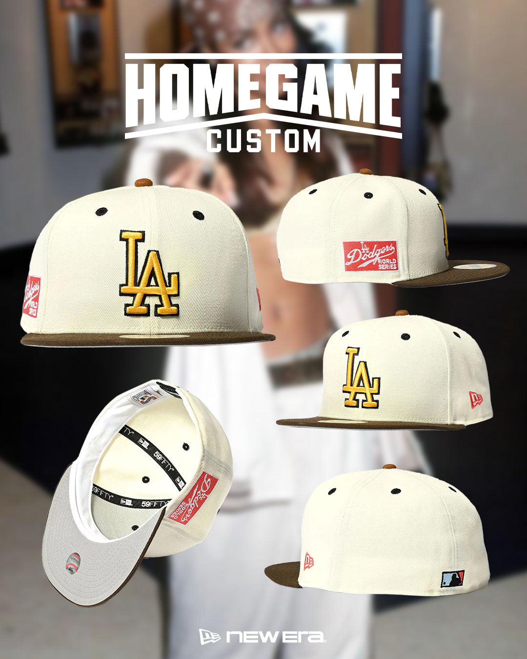 NEW ERA - Los Angeles Dodgers CO 59FIFTY WORLD SERIES CHROME/WALNUT【70760415】