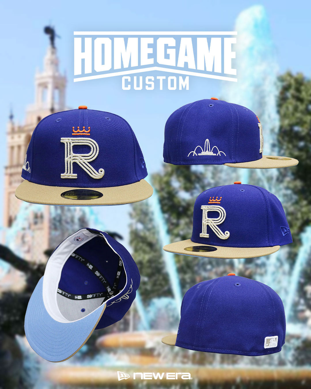 NEW ERA - Kansas City Royals CO FOUNTAIN CITY 59FIFTY DARK ROYAL/KHAKI【70978330】