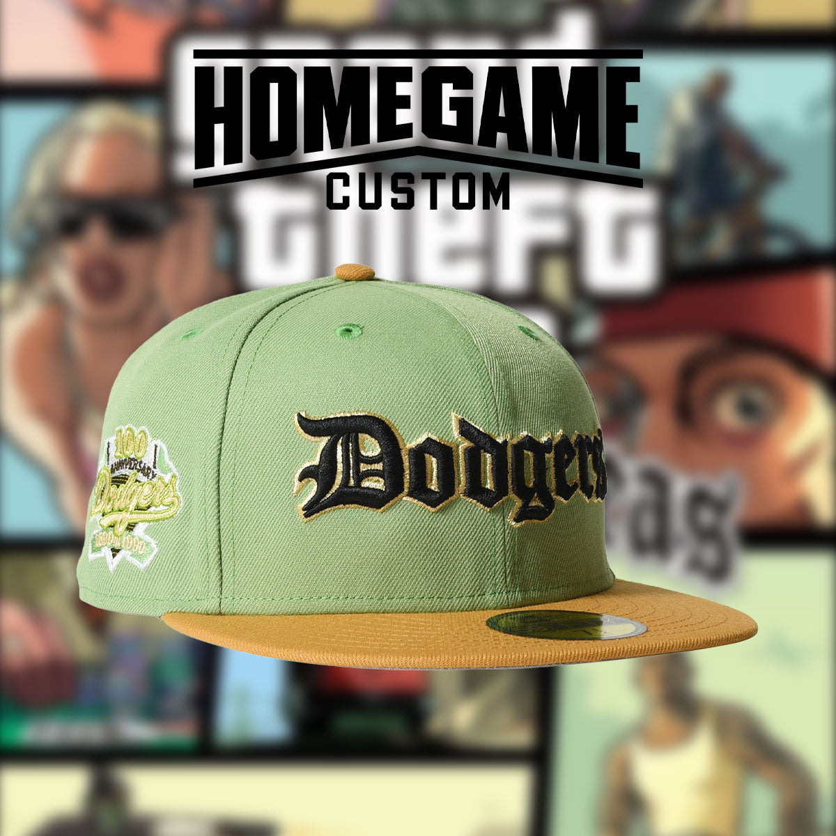 NEW ERA - LOS ANGELES DODGERS CO 100TH ANNIV 59FIFTY MATCHA GRN/PNM TAN 【70991624】