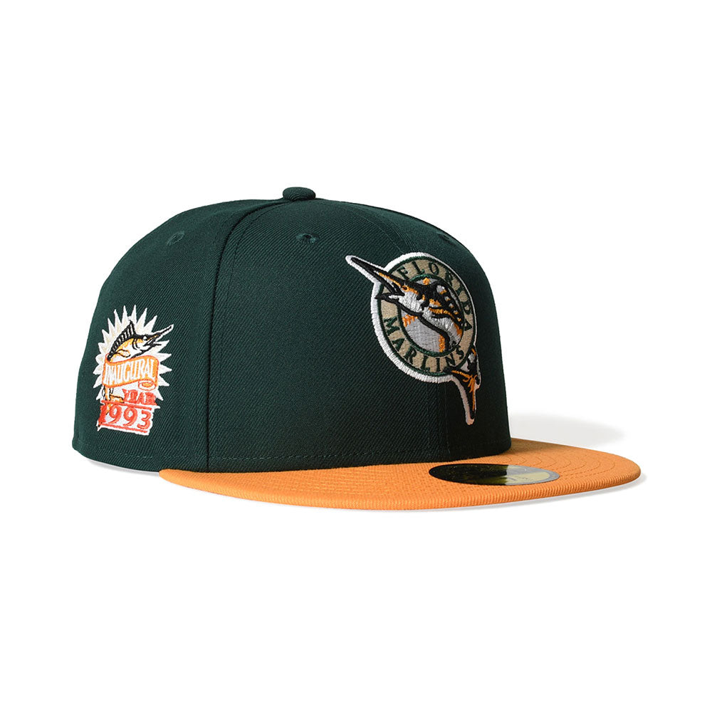 NEW ERA - FLORIDA MARLINS CO 1993 INAUGURAL 59FIFTY DK GREEN/TANGO 【70993098】