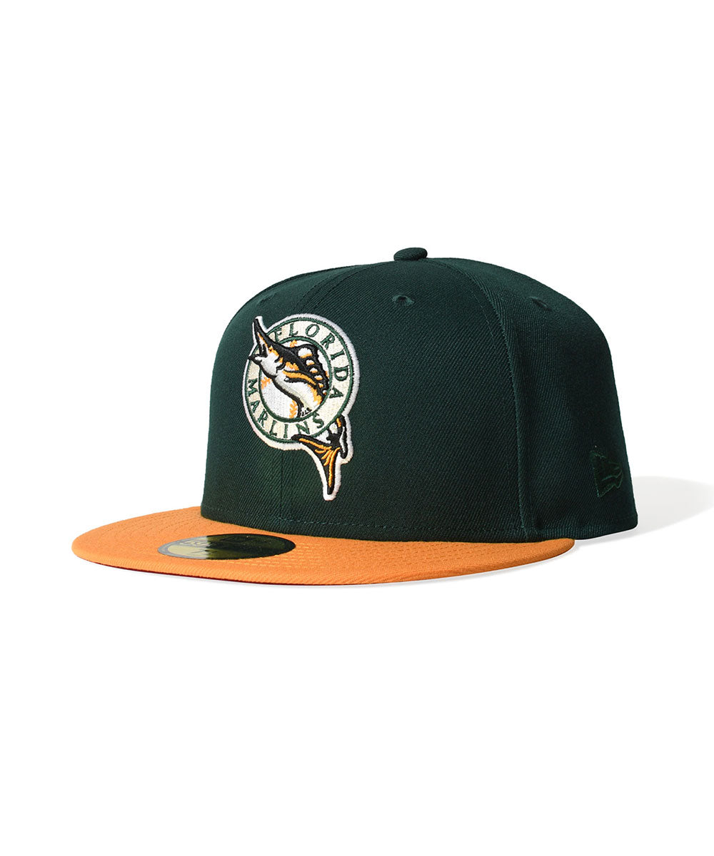 NEW ERA - FLORIDA MARLINS CO 1993 INAUGURAL 59FIFTY DK GREEN/TANGO 【70993098】