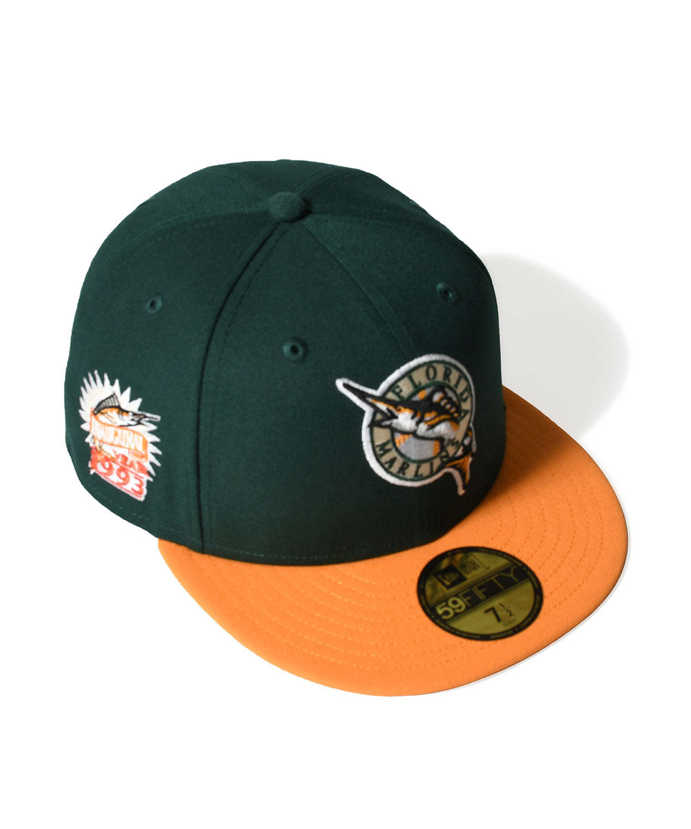 NEW ERA - FLORIDA MARLINS CO 1993 INAUGURAL 59FIFTY DK GREEN/TANGO 【70993098】