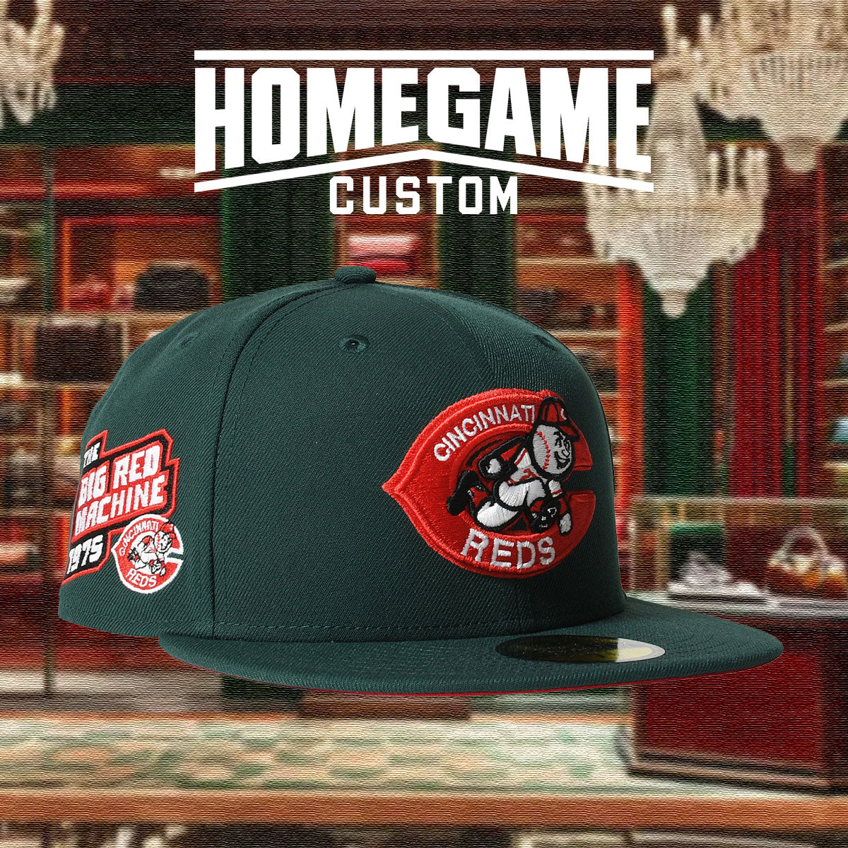 NEW ERA - CINCINNATI REDS CO 1975 BIG RED MACHINE 59FIFTY DK GREEN【71006599】