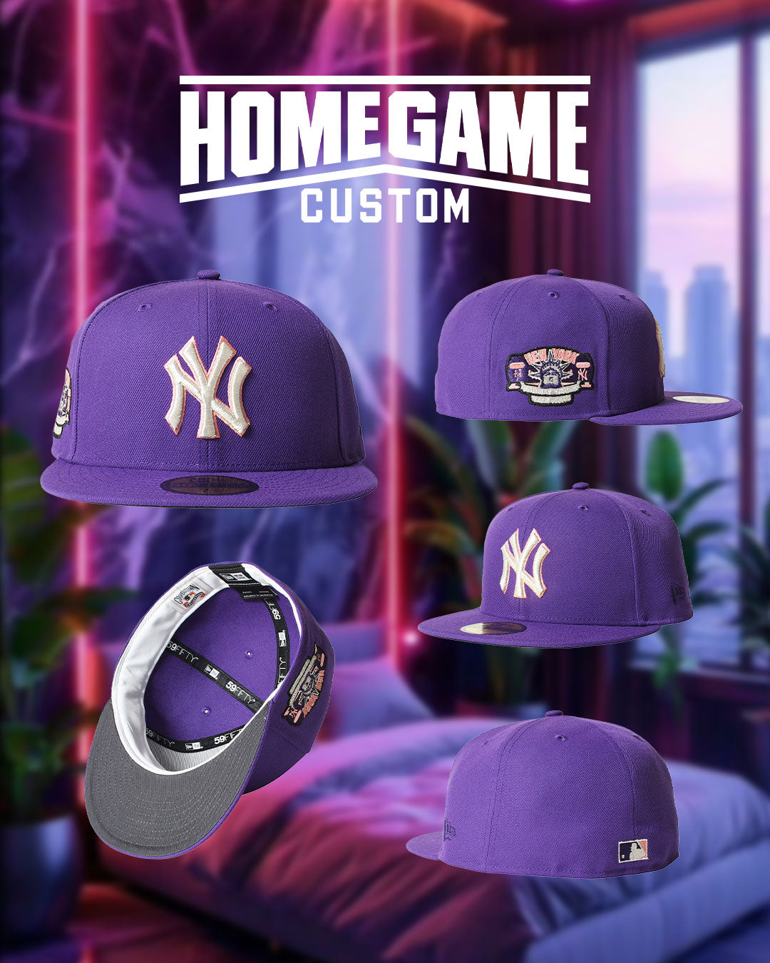 NEW ERA - NEW YORK YANKEES CO Subway Series 59FIFTY DEEP PURPLE 【71006616】