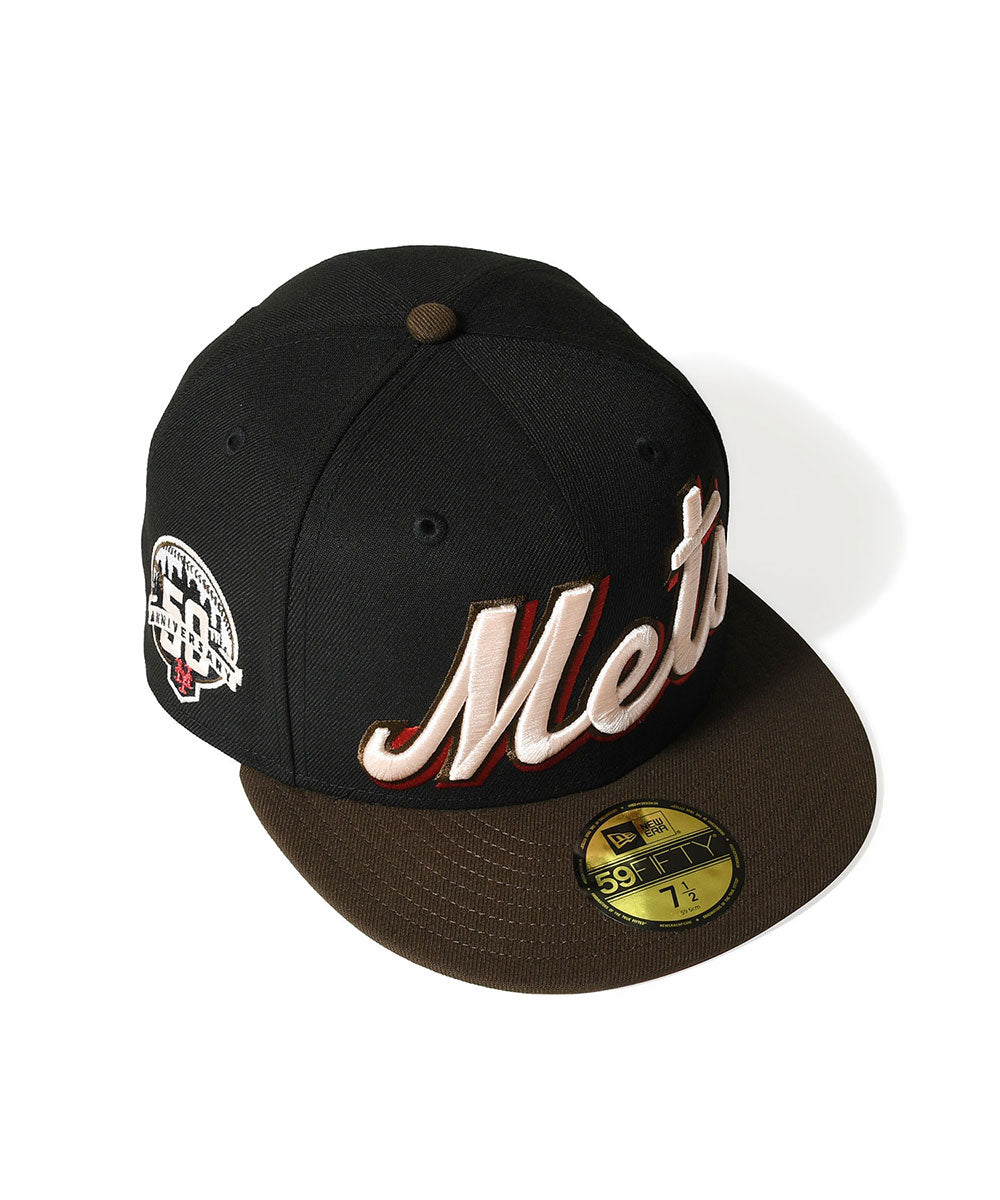 NEW ERA - NEW YORK METS CO 50TH ANNIV 59FIFTY BLACK/WALNUT 【71006620】
