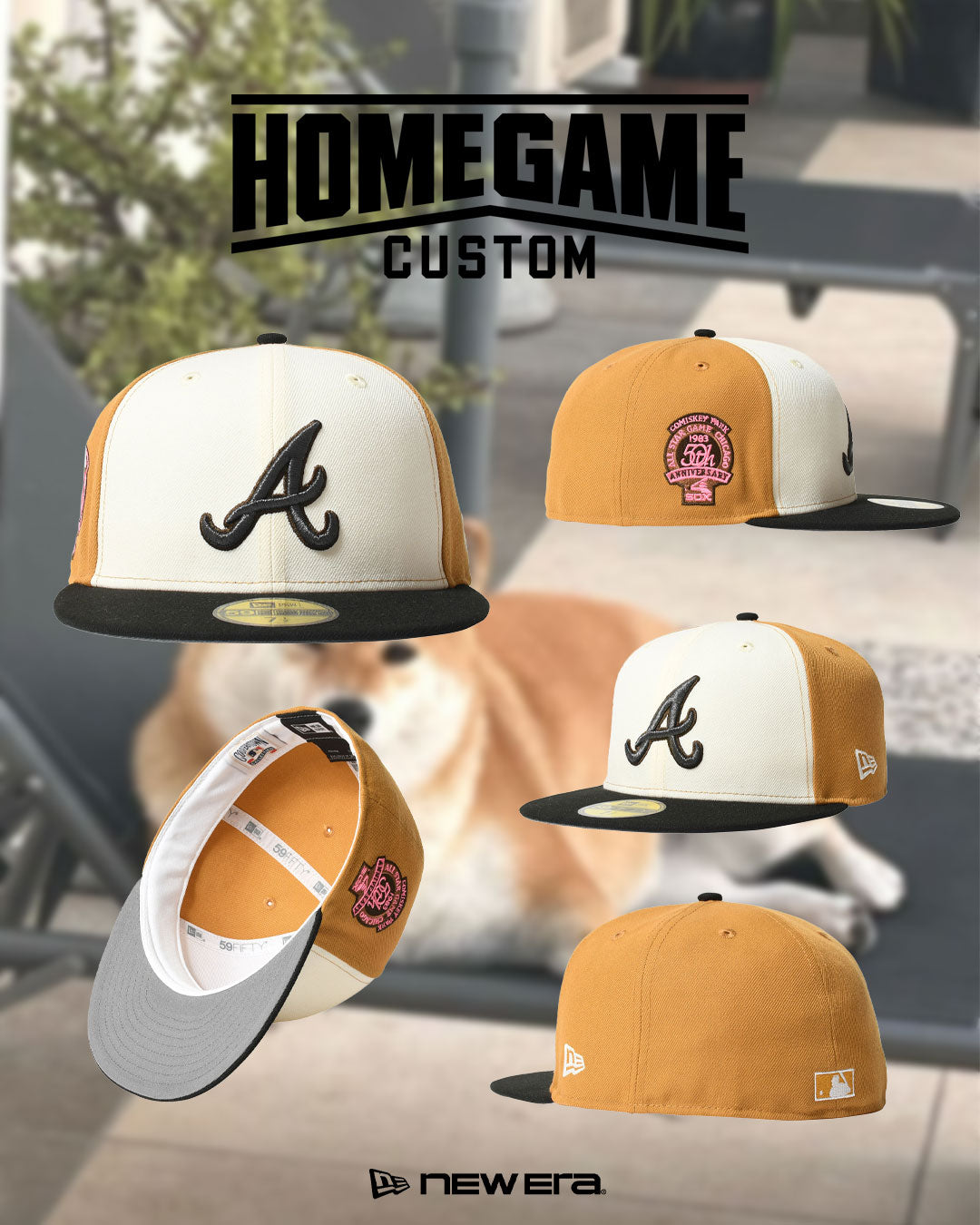 NEW ERA - ATLANTA BRAVES CO CWS 1983 COMISKEY PARK 59FIFTY PANAMA TAN/BLACK 【71024205】