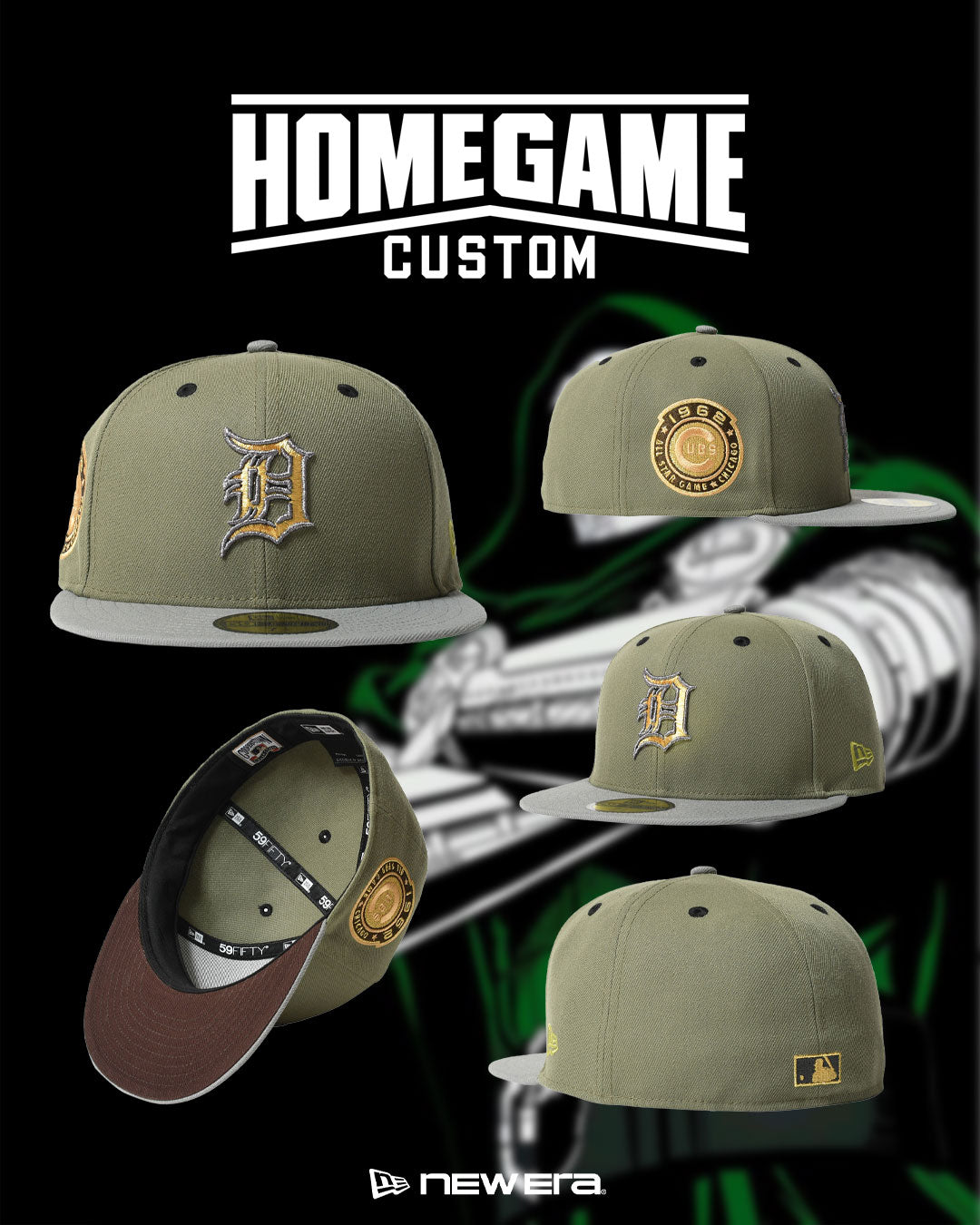 希少 メキシコ軍 准将 野戦帽 1994年 チアパス紛争 最初期 新古品 NEW ERA - DETROIT TIGERS CO CUBS 1962 ASG 59FIFTY GREEN BARK
