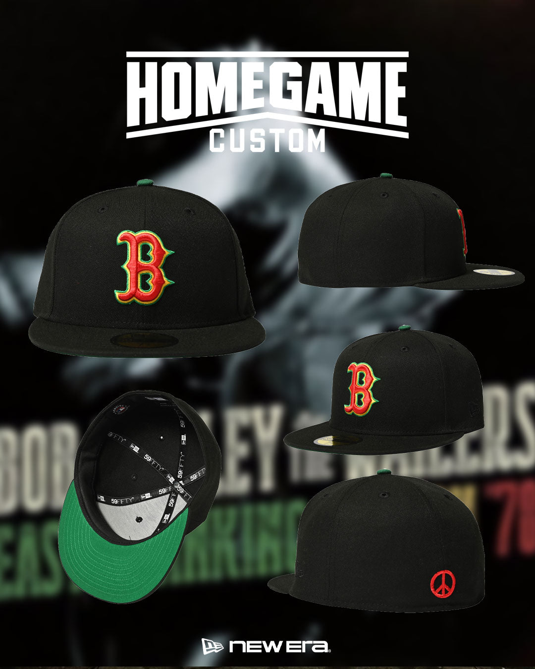 NEW ERA - BOSTON RED SOX 59FIFTY CO PEACE SIGN BLACK 【71024996